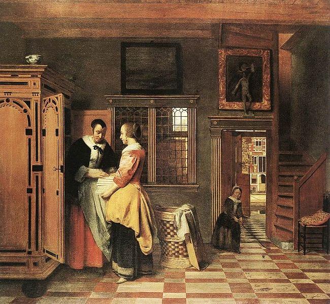 Pieter de Hooch At the Linen Closet Sweden oil painting art